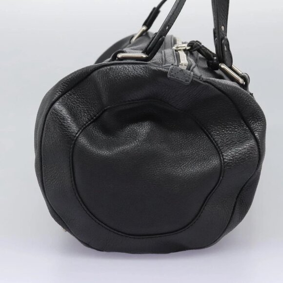 Chloe Mr Paddington Hand Bag Leather Black Silver Auth 113730V - Picture 5 of 15